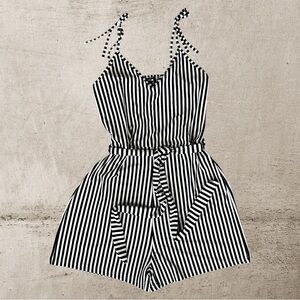 Fashion Nova | Faded Feelings Striped Romper - Black/White